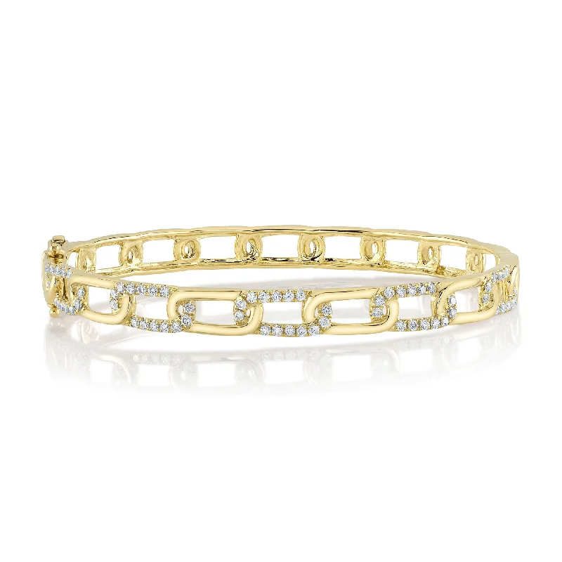 0.78CT DIAMOND PAPER CLIP LINK BANGLE