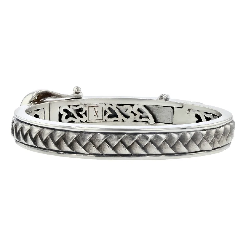 minimalist wedding band set Scott Kay Sterling Silver Diamond Bangle Bracelet