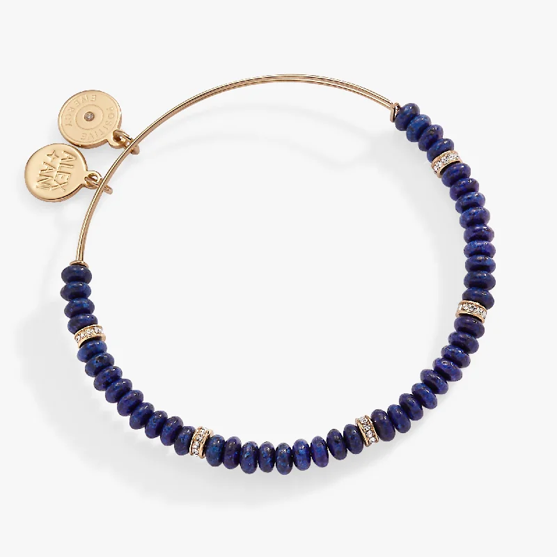 dainty birthstone ring for women Blue Semi-Precious Rondelle Beaded Bangle