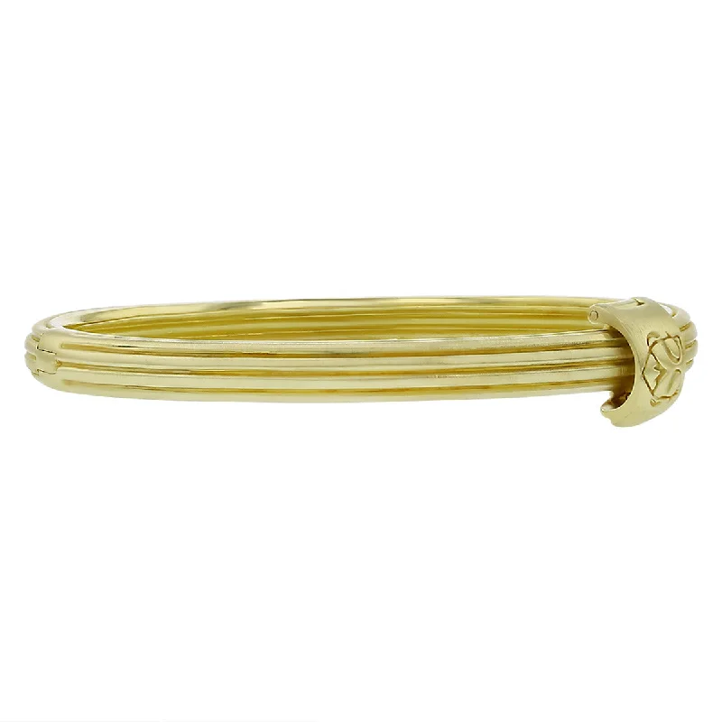 personalized couples necklace gold Slane 18K Yellow Gold Column Bangle Bracelet