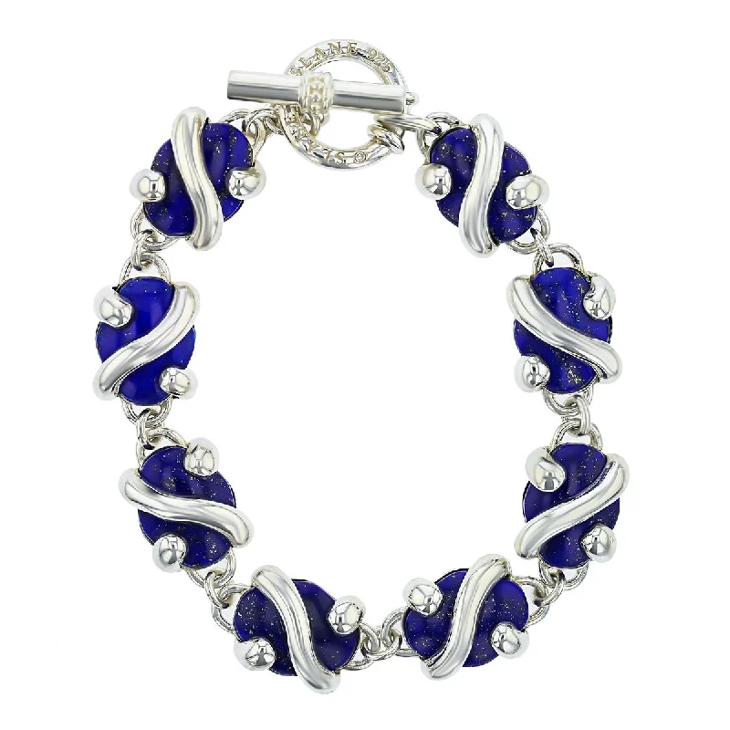 personalized gold bar necklace Slane Sterling Silver Lapis Lazuli Toggle Bracelet