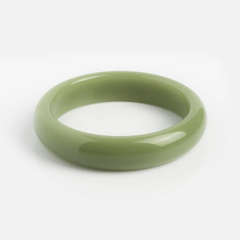 Smoke Green Jade Quartzite Stone Bangle