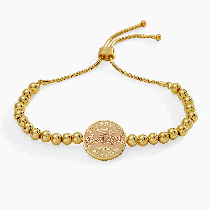 Thankful, Grateful, Blessed Bolo Bracelet