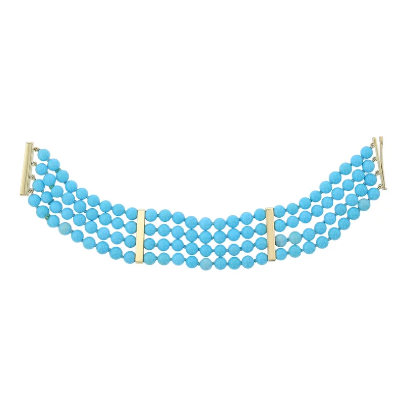 celestial galaxy planet necklace Turquoise Bead Sleeping Beauty 4-Row Bracelet