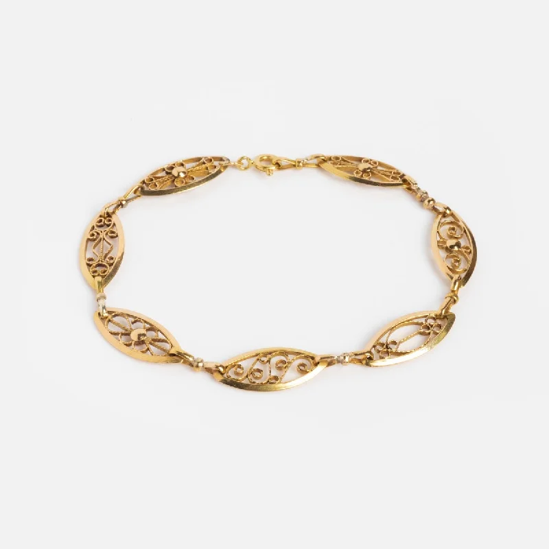 Vintage 18k Scrollwork Link Bracelet