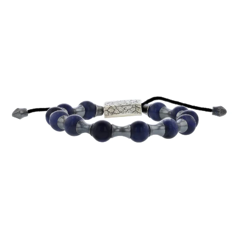 opal cluster ring unique William Henry Sterling Silver Lapis Lazuli Bead Bracelet