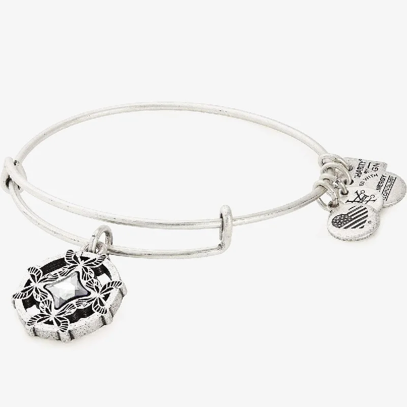 unique diamond stud earrings Wings of Change Crystal Charm Bangle