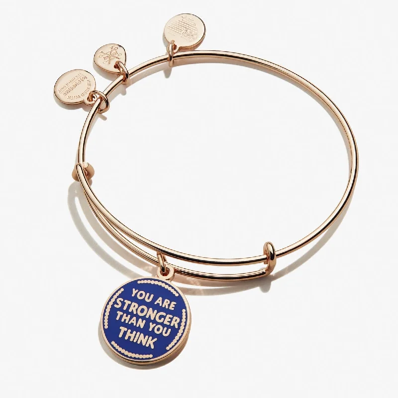 silver arrow pendant necklace 'You Are Stronger Than You Think' Charm Bangle