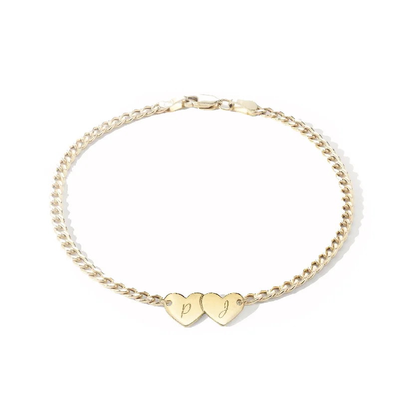 handmade coin pendant necklace "Twin Flame" Double Heart Bracelet