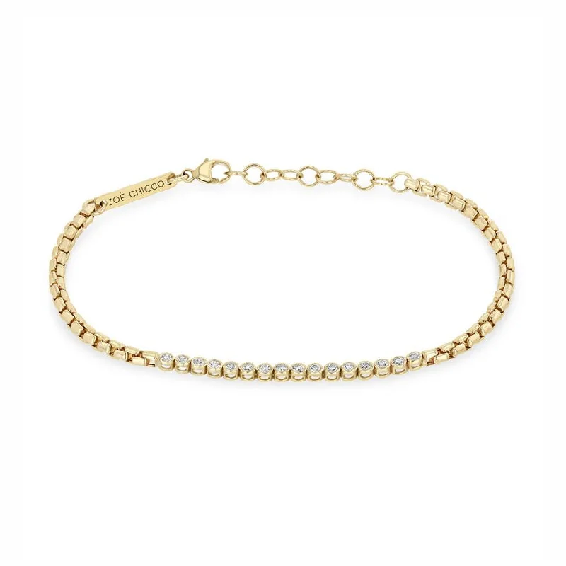 ruby and diamond engagement ring 14K Gold Box Chain Diamond Tennis Bracelet