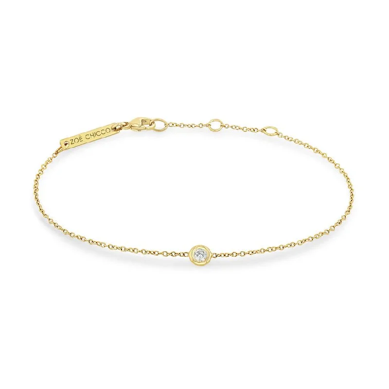 geometric diamond earrings gold Solitaire Bezel-Set Diamond Bracelet