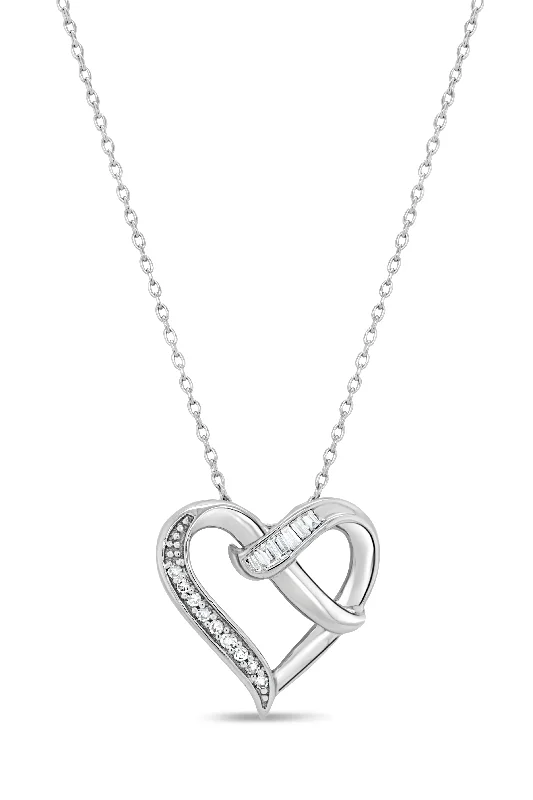 rose gold cubic zirconia earrings .08CT Diamond Heart Pendant