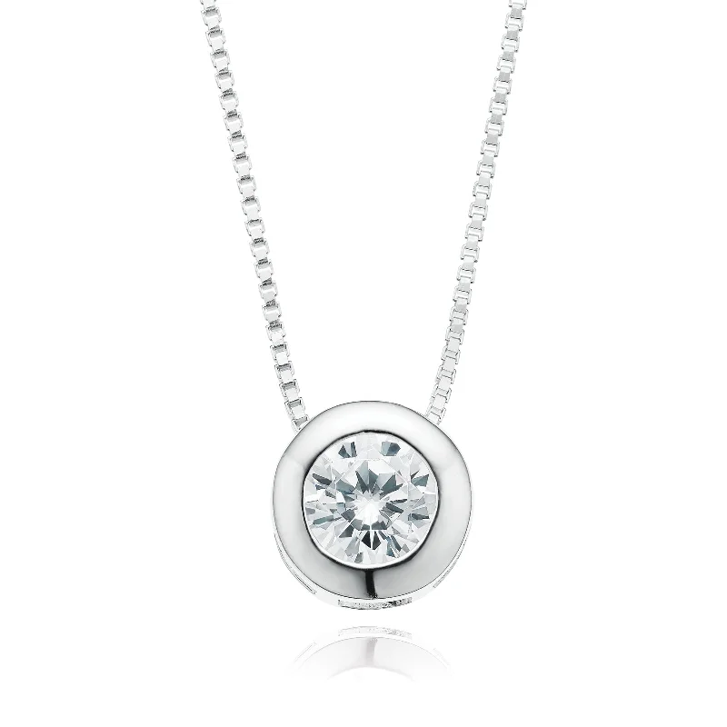 infinity knot wedding band Sterling Silver 40cm Cubic Zirconia Necklace