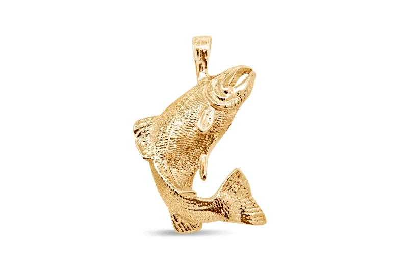 custom zodiac sign ring 10kt Yellow Gold Large Fish Pendant