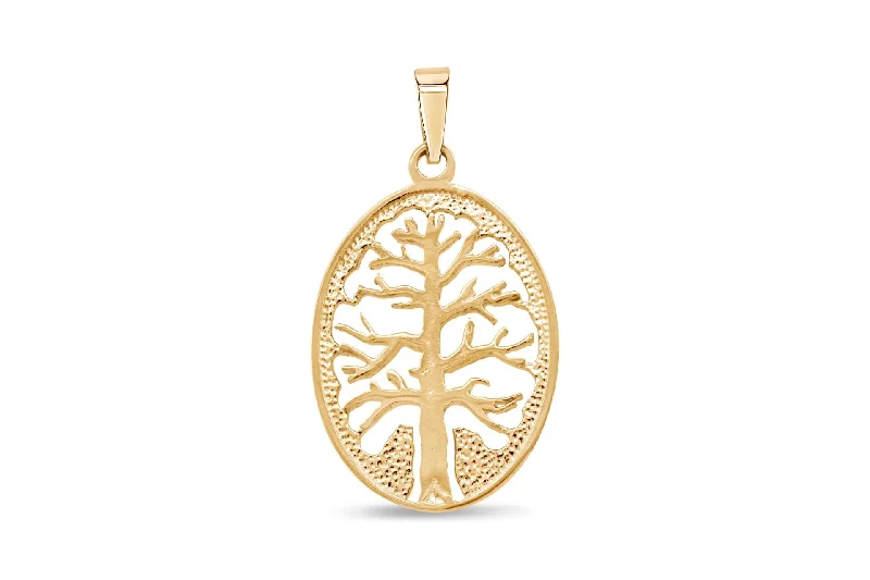 men’s silver ring with onyx 10kt Yellow Gold Oval Tree Of Life Pendant