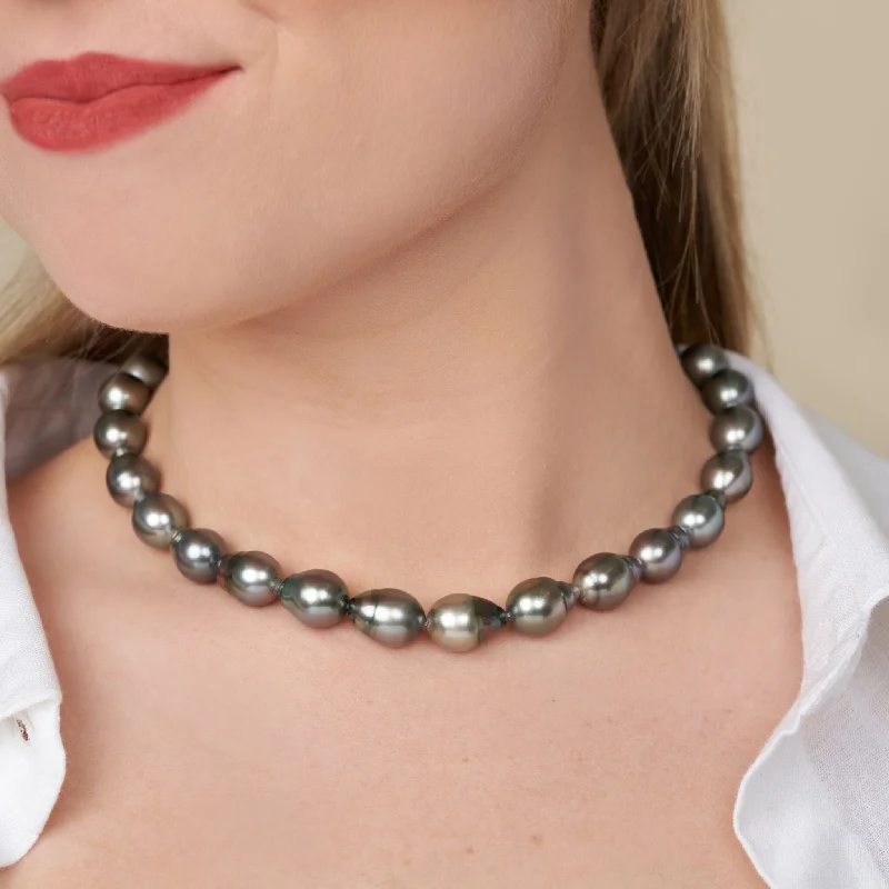 chunky silver hoop earrings 11.1-11.8 mm AAA Tahitian Drop Pearl Necklace