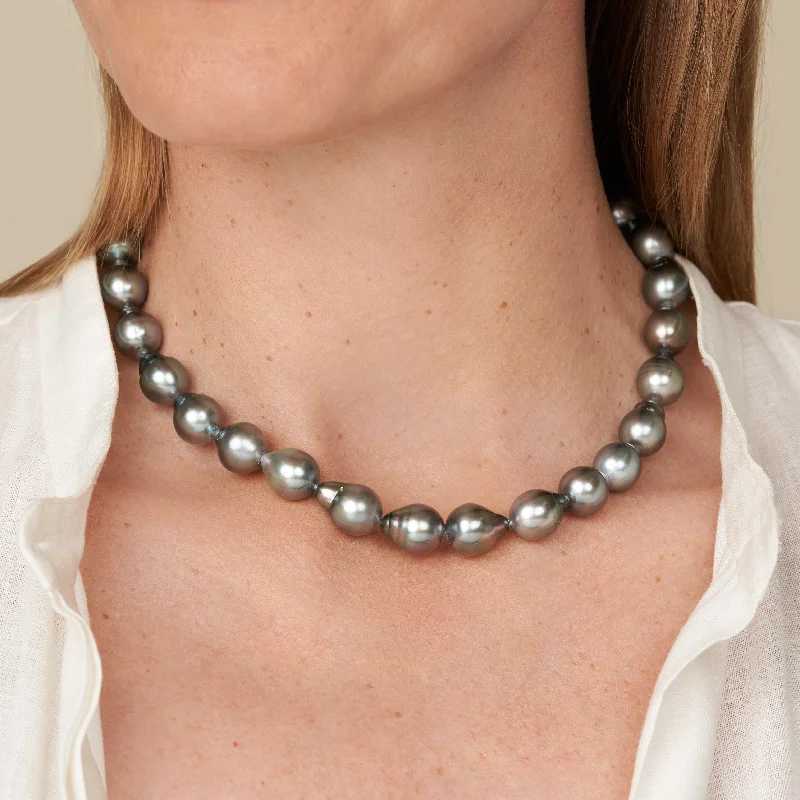 gemstone stacking rings colorful 11.2-11.9 mm AAA Tahitian Drop Pearl Necklace