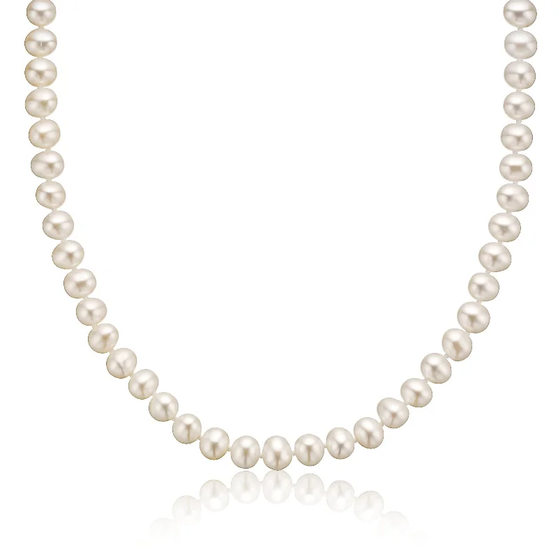 silver moon and star pendant 14ct Yellow Gold 7-8mm Fresh Water Pearl Necklace