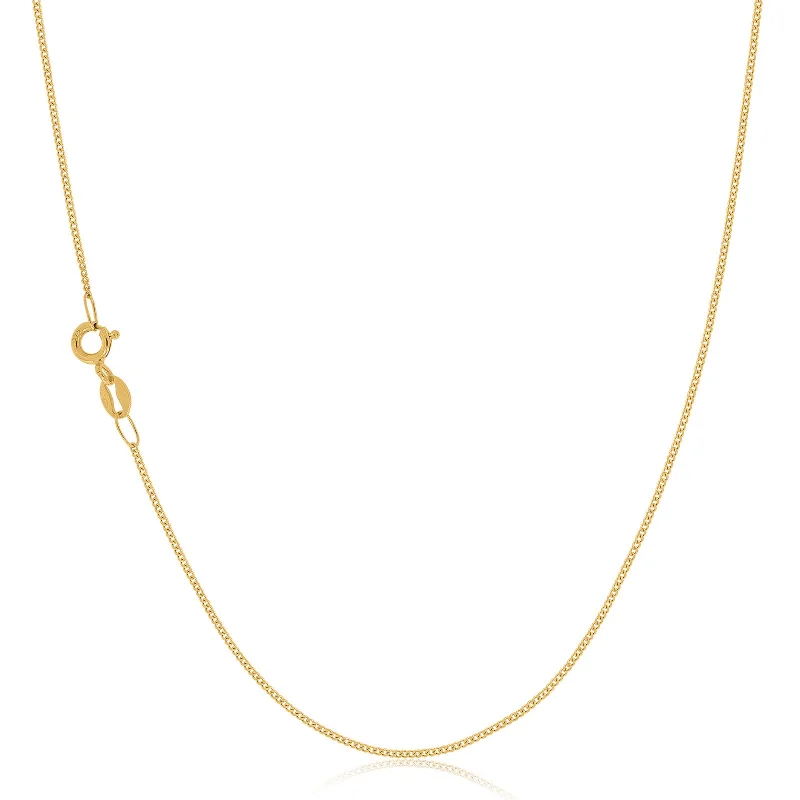 custom name necklace gold 9ct Yellow Gold 40cm Diamond Cut Curb Chain