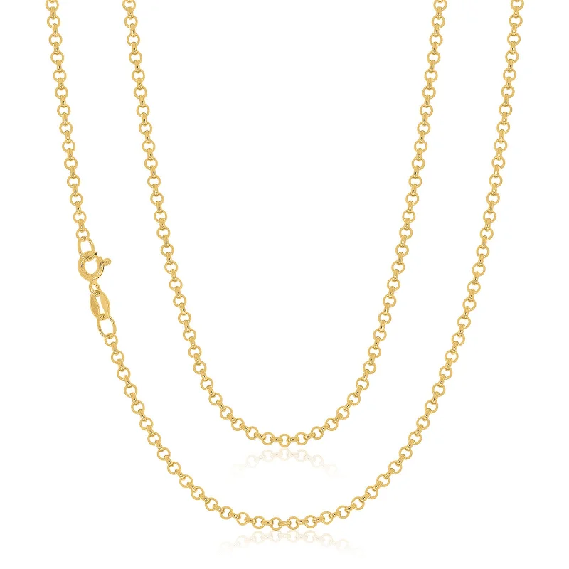 unique gemstone cocktail ring 9ct Yellow Gold 45cm Round Belcher Chain