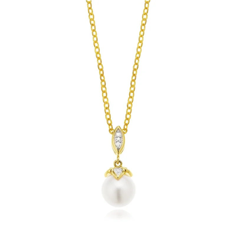 wedding anniversary diamond ring 9ct Yellow Gold Freshwater Pearl & Diamond Set Pendant wedding anniversary diamond ring 9ct Yellow Gold Freshwater Pearl & Diamond Set Pendant