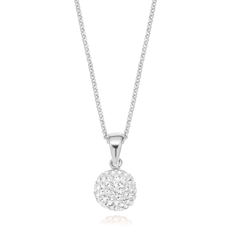 vintage rose gold engagement ring Eclipse Sterling Silver Ball Necklace Made with Austrian Crystals Pendant