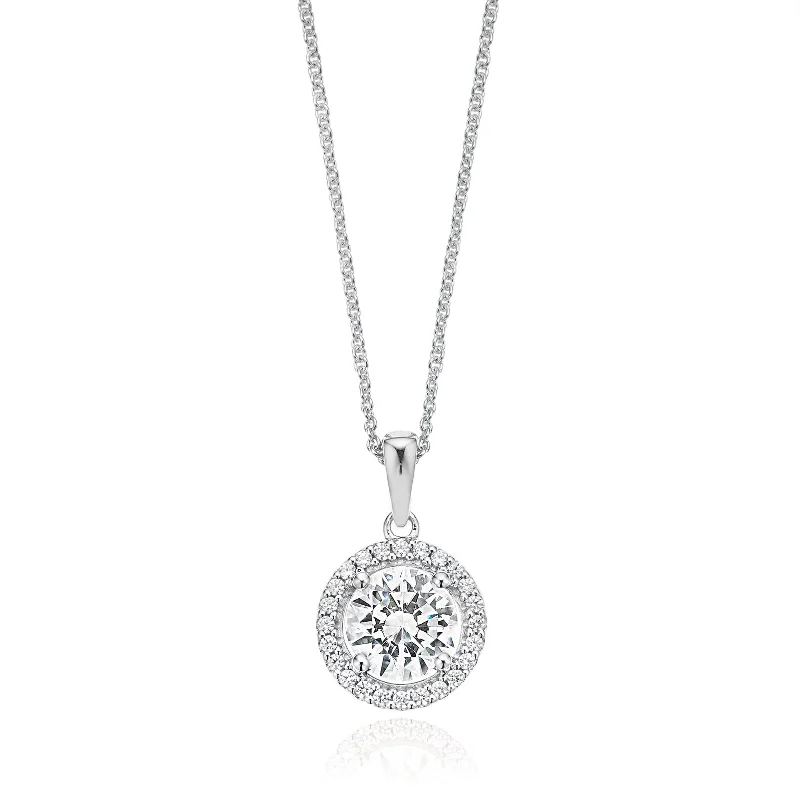 vintage lock and key necklace KISS Sterling Silver Round Cubic Zirconia Pendant