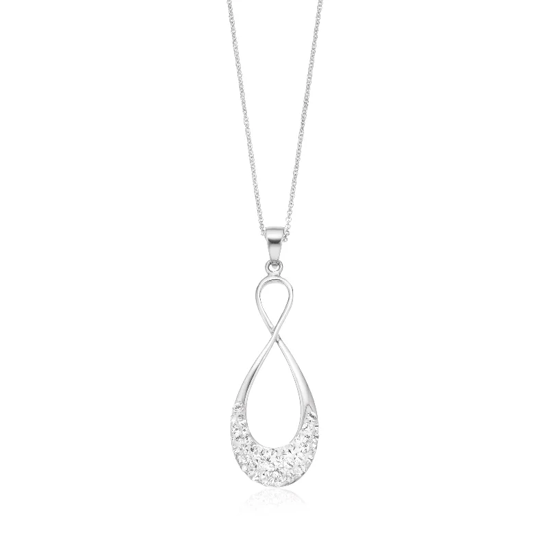 gold moonstone cocktail ring Eclipse Sterling Silver Infinity Necklace Made with Austrian Crystals Pendant