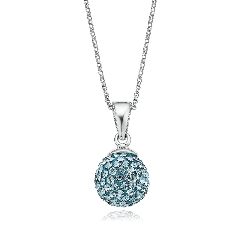 silver rope chain men Eclipse Sterling Silver Ball Necklace Made with Austrian Crystals Pendant
