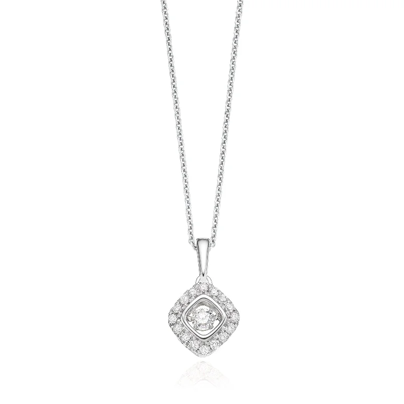 rustic wooden bead bracelet 9ct White Gold Round Brilliant Cut Dancing Diamond with 0.25 Carat tw of Diamond Pendant