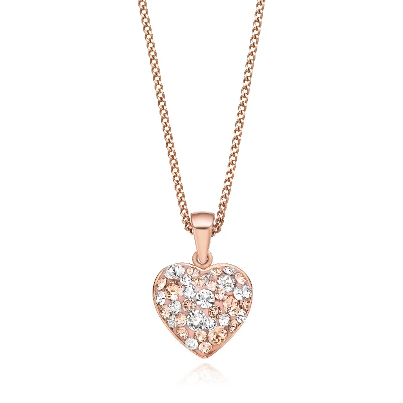 sterling silver herringbone chain Eclipse Sterling Silver Heart Necklace Made with Austrian Crystals Pendant