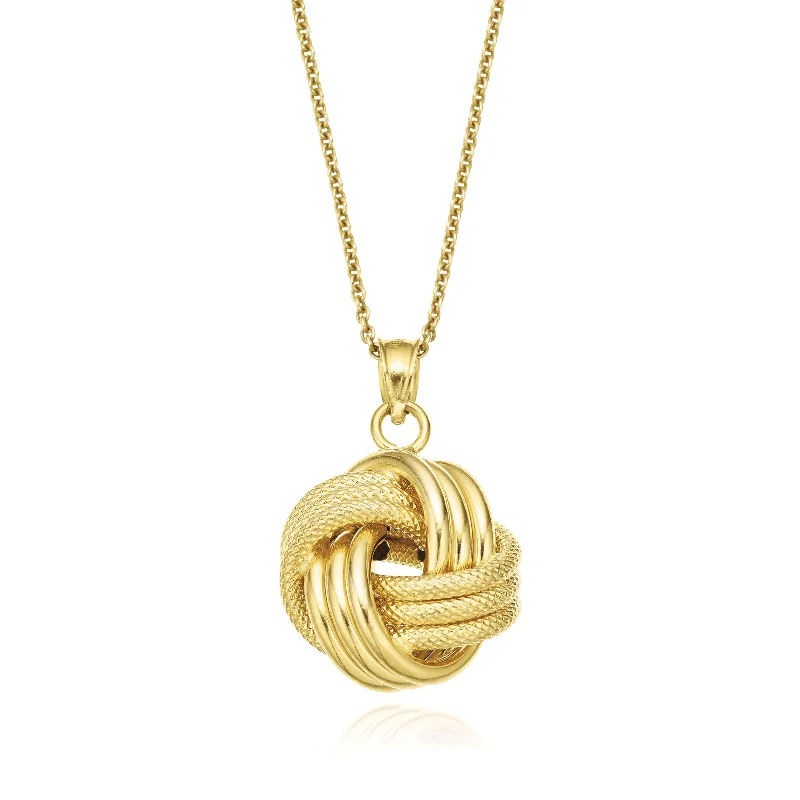 birthstone stacking rings set 9ct Yellow Gold Knot Pendant