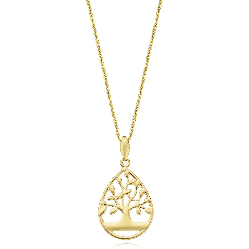 tiny diamond cross necklace 9ct Yellow Gold Tree of Life Pendant