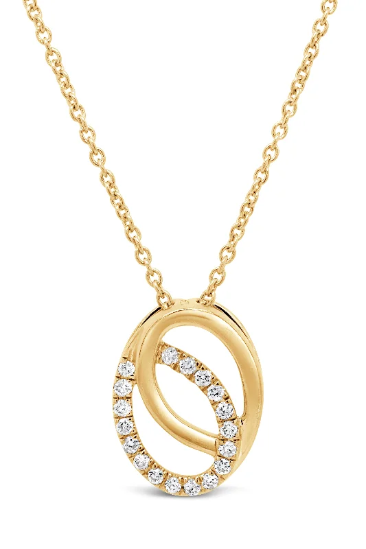 minimalist sapphire drop necklace .13CT Double Circle Gold Necklace