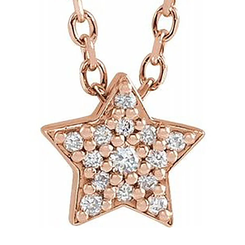 dainty rose gold anklet 14 Karat Rose Gold Diamond Star Necklace