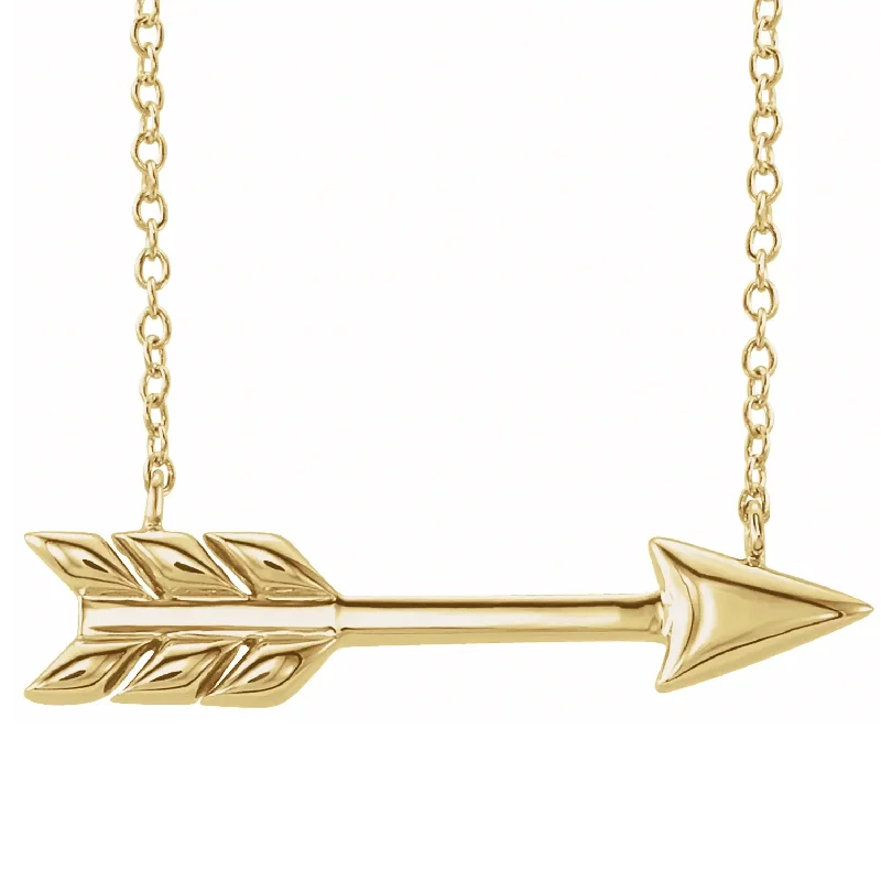 delicate angel wings necklace 14 Karat Yellow Gold Arrow 16 - 18 inch Necklace