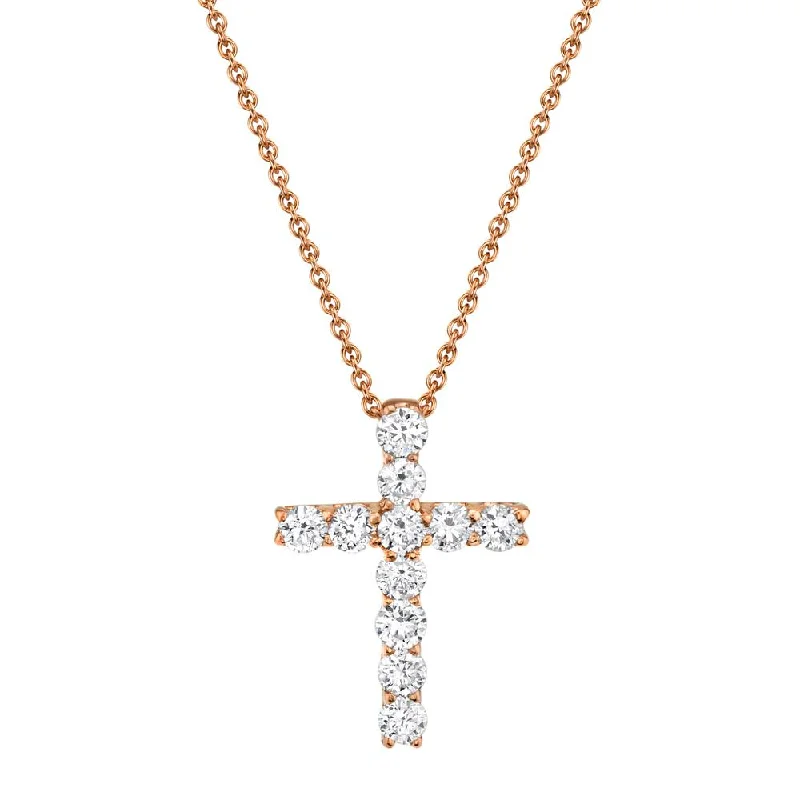 14k Gold Diamond Cross Necklace