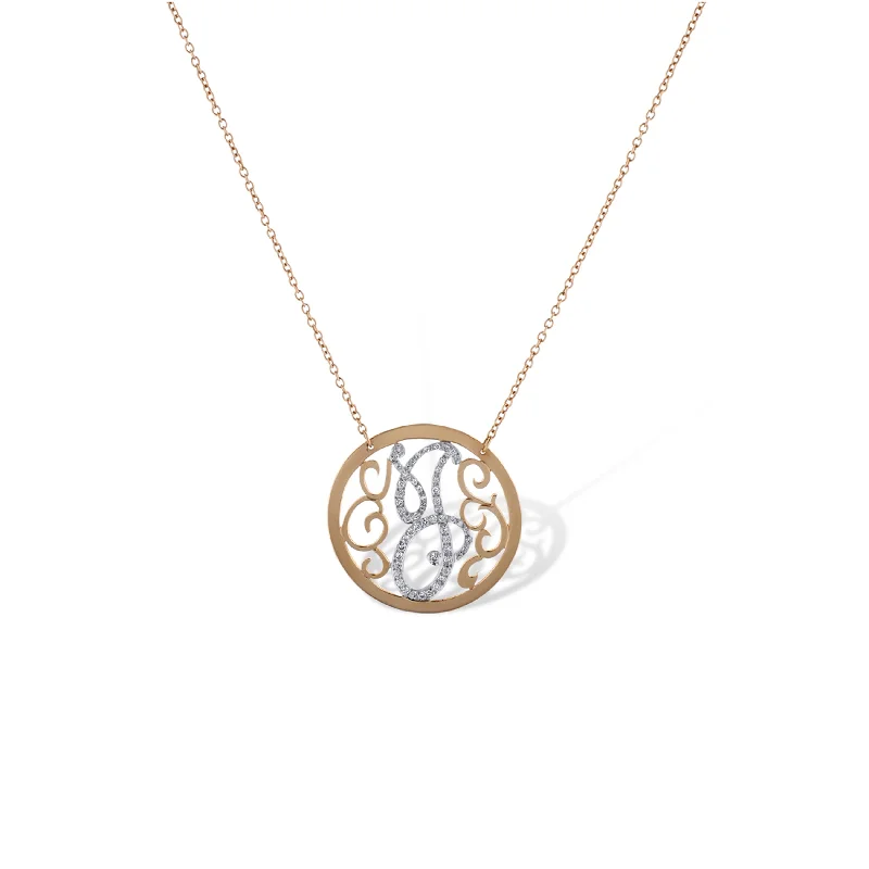bohemian anklet with shells 14K Rose Gold Diamond "J" Pendant Necklace With Scrolling Detail bohemian anklet with shells 14K Rose Gold Diamond "J" Pendant Necklace With Scrolling Detail