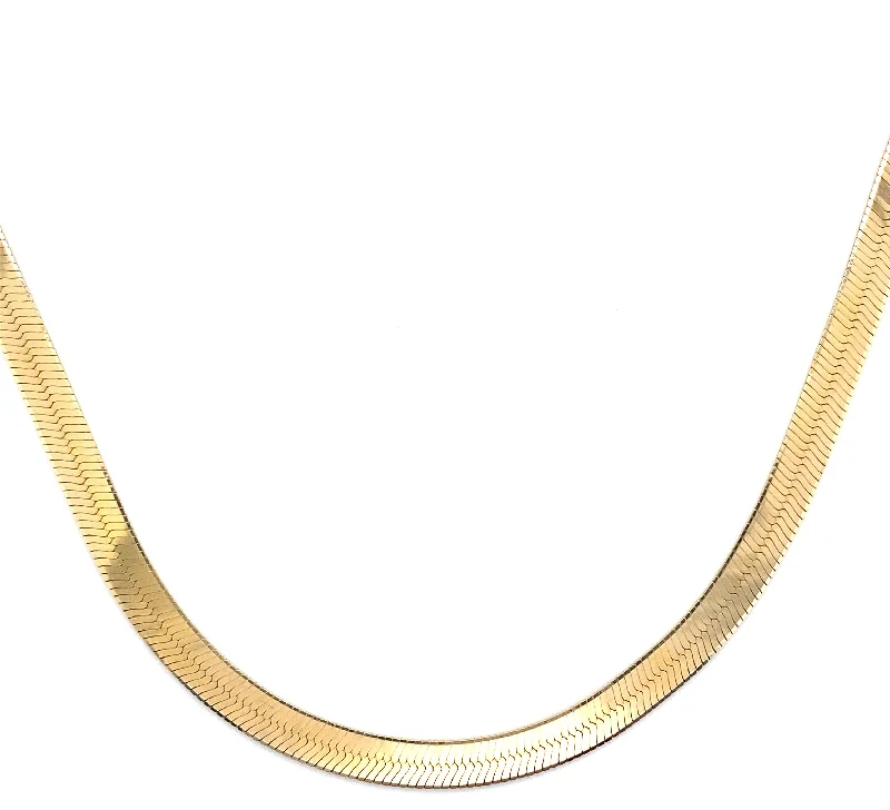 14K Yellow Gold Herringbone Necklace