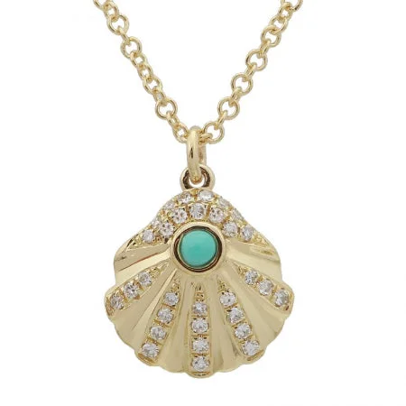 14K Yellow Gold Seashell Pendant