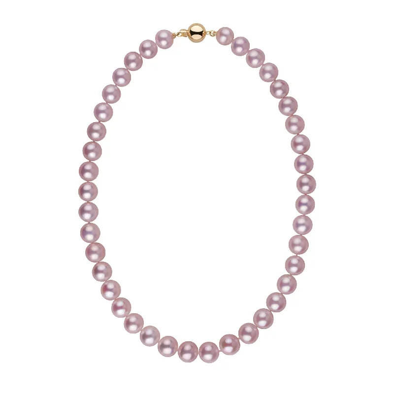 personalized couple rings 10.0-11.0 mm 18 Inch AAA Lavender Freshwater Pearl Necklace