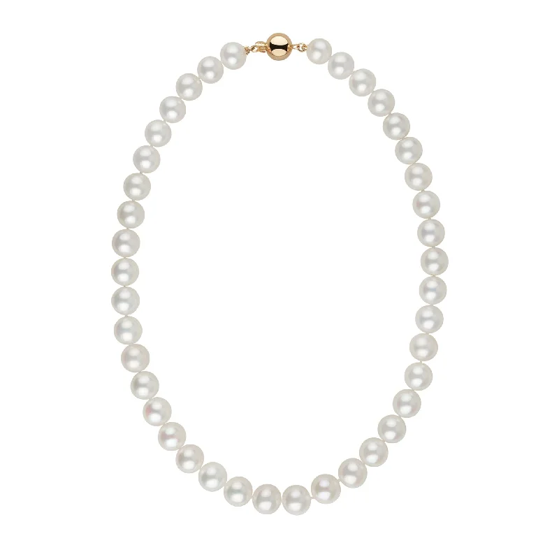 minimalist gemstone stud earrings 10.0-11.0 mm 18 Inch AAA White Freshwater Pearl Necklace