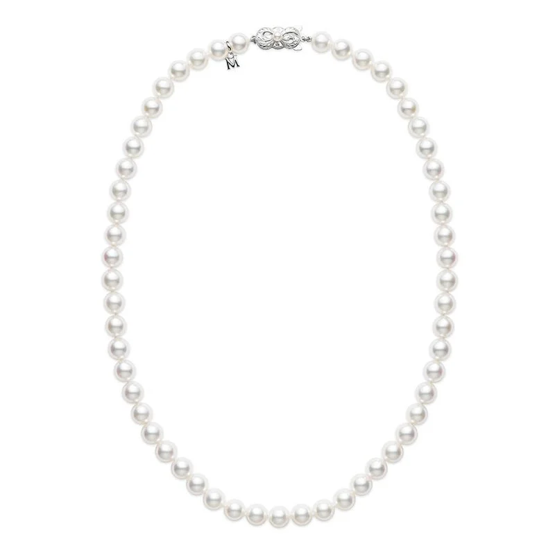 personalized ring with name 18" Akoya Cultured Pearl Strand Necklace – 18K White Gold Clasp personalized ring with name 18" Akoya Cultured Pearl Strand Necklace – 18K White Gold Clasp