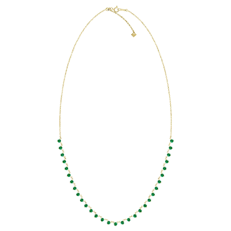 18K Yellow Gold Emerald Necklace