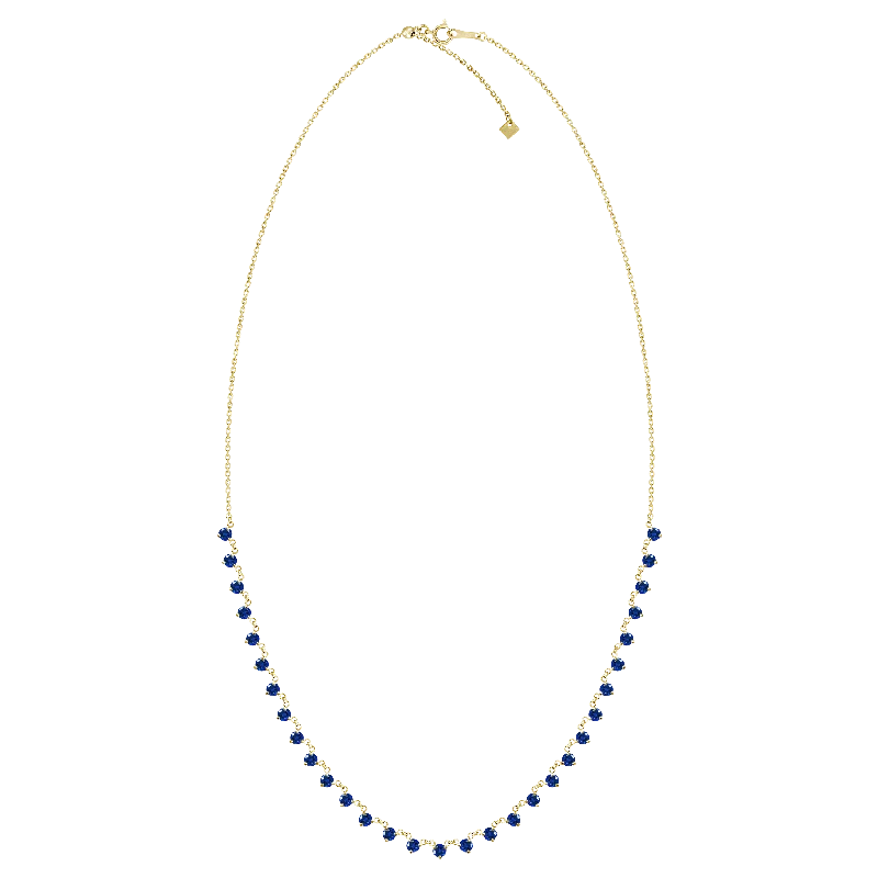 18K Yellow Gold Sapphire Necklace