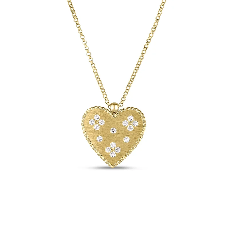 art deco diamond bracelet 18K Yellow Gold Venetian Princess Medium Heart Medallion Necklace