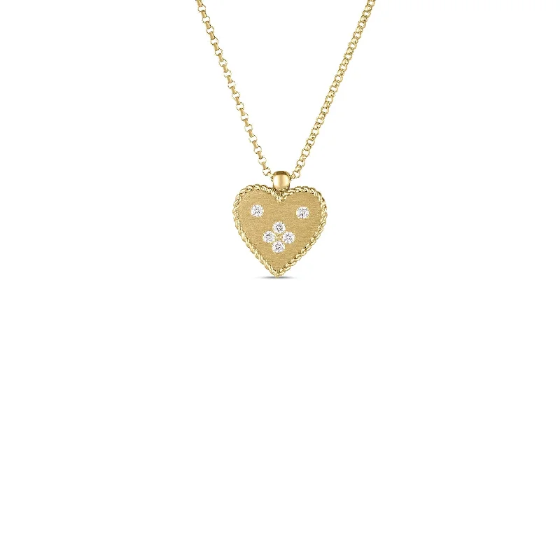 chunky silver hoop earrings 18K Yellow Gold Venetian Princess Small Heart Medallion Necklace