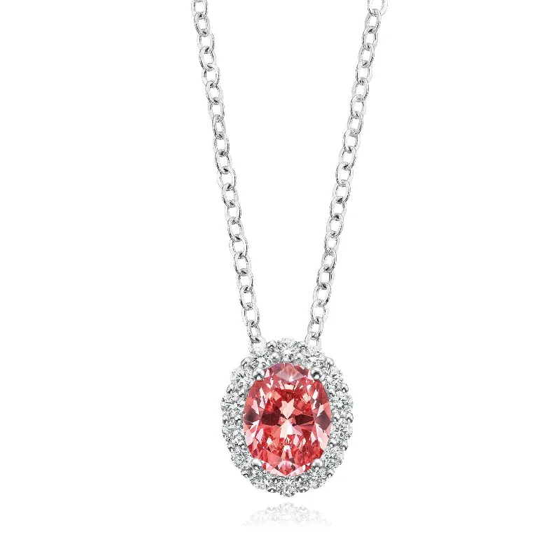luxury diamond anniversary band KISS Sterling Silver Oval & Round Brilliant Cut Cubic Zirconia Pendant