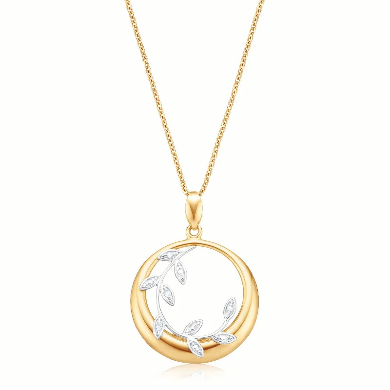 handcrafted opal inlay ring 9ct Yellow Gold Diamond Set Circle Pendant