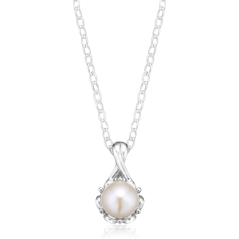 raw crystal cuff bracelet Sterling Silver 6mm White Fresh Water Pearl Pendant